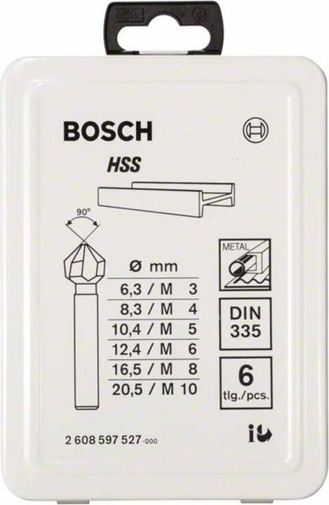 Produktbild Bosch Professional Zubehör PRO Soft Metal HSS Kegelsenker-Set, 6-tlg. (10.4 mm, 12.4 mm, 16.5 mm, 20.5 mm, 6.3 mm, 8.3 mm)
