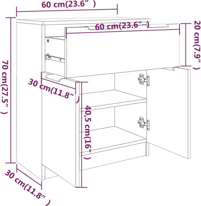 Image du produit vidaXL Sideboard (60 x 30 x 70 cm)
