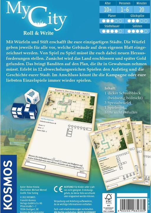 Produktbild Kosmos Familienspiel My City Roll & Write (Deutsch)