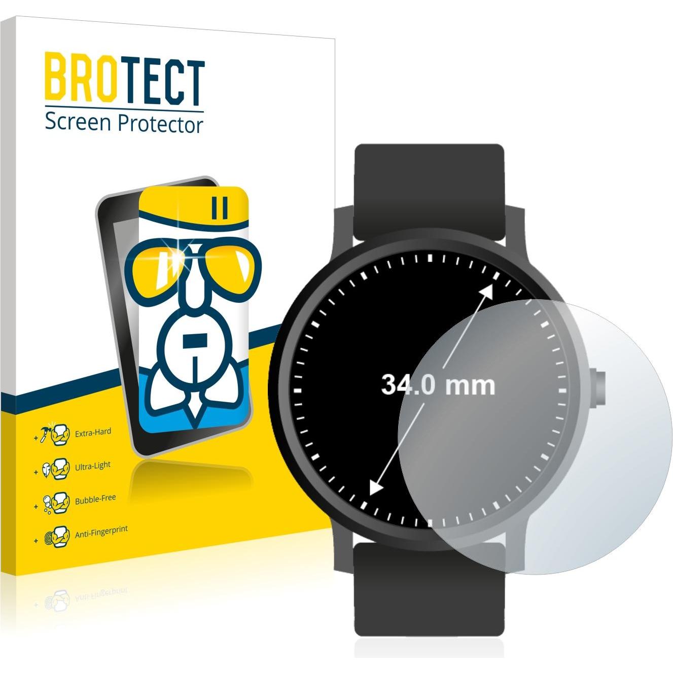 BROTECT AirGlass Panzerglasfolie, Smartwatch Schutzfolie, Transparent