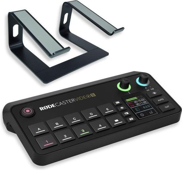 RØDE Rodecaster Video S Produktions-Konsole mit Laptopständer BK