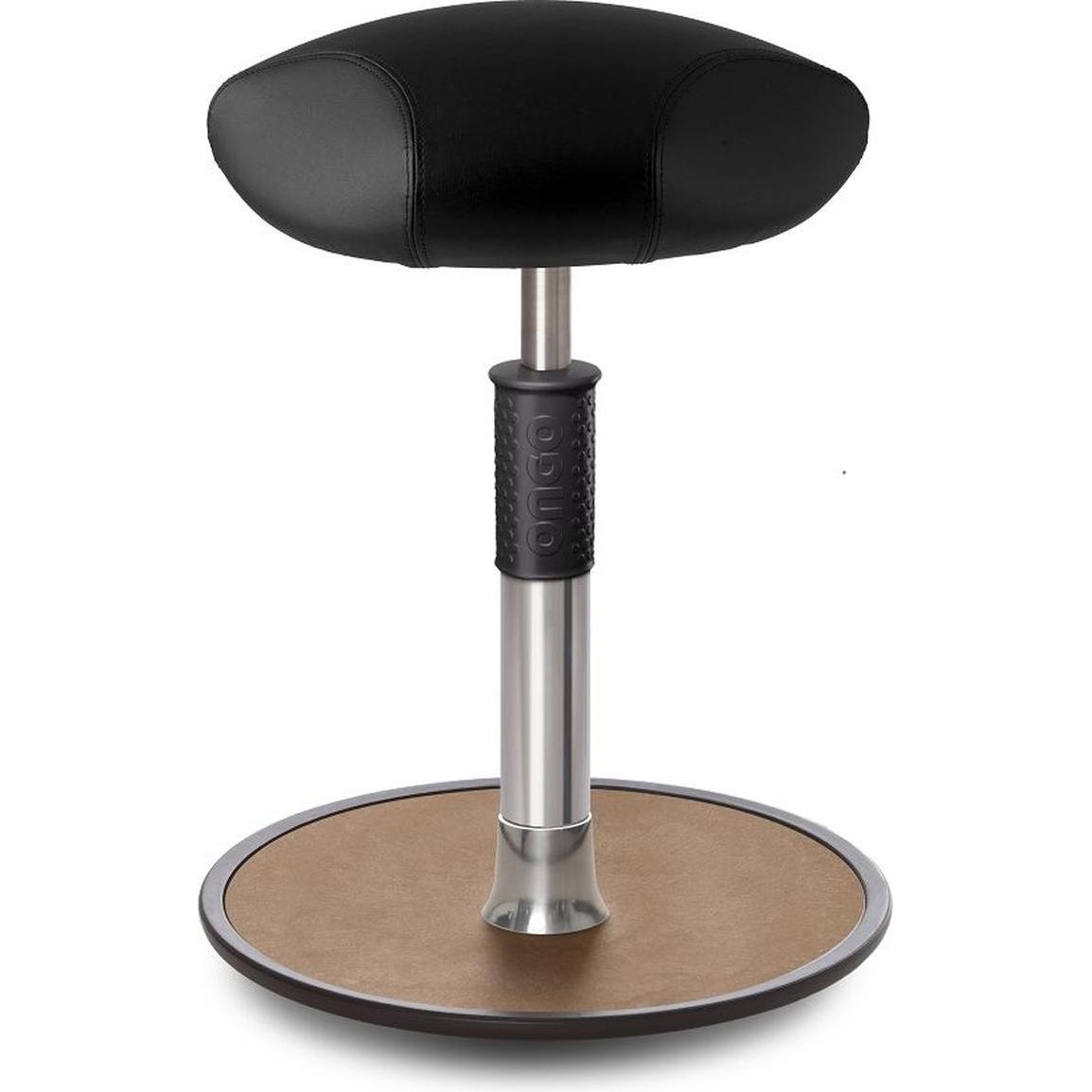Ongo, Bürostuhl, Sitz- Stehhocker Free Regular Triangel skai Kunstleder schwarz Chrom /Natur