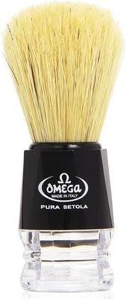 Omega of Italy Wildschweinhaar-Rasierpinsel mit schwarzem/klarem Kunststoffgriff (Rasierpinsel)
