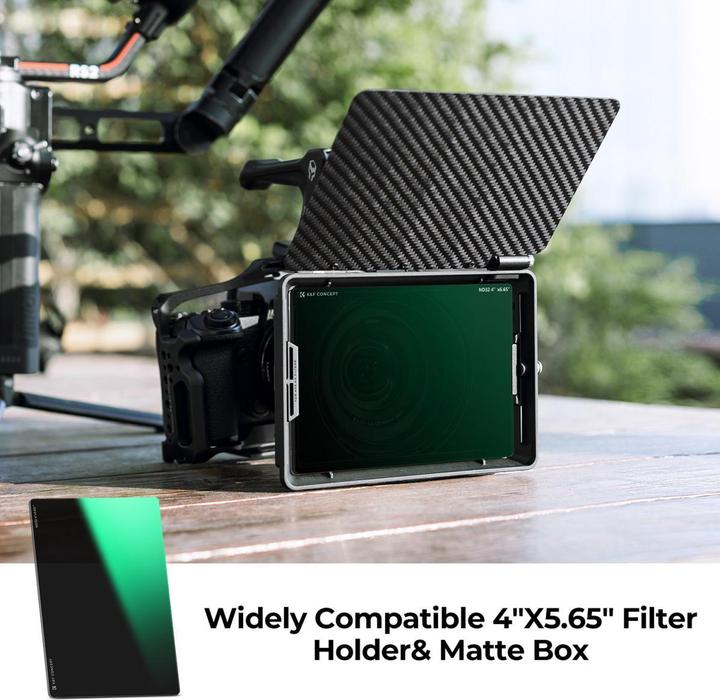 Image du produit K&F Concept Square Film Filter with Matte Box, 4X5.65 in, Thickness 4.0mm, ND32, Green Coated (NANO-X series) (Filtre gris neutre)