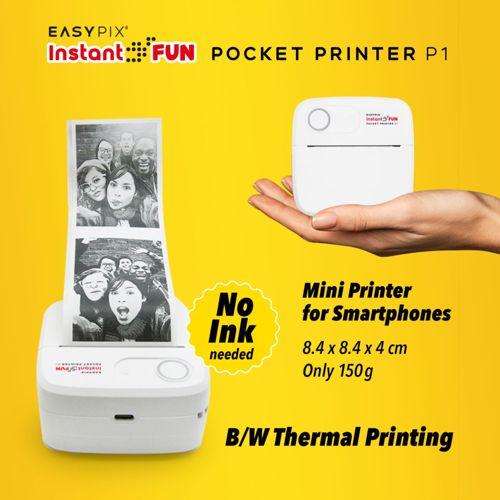 Produktbild Easypix InstantFUN Pocket Printer P1 (Thermodirekt, Schwarz-Weiss)