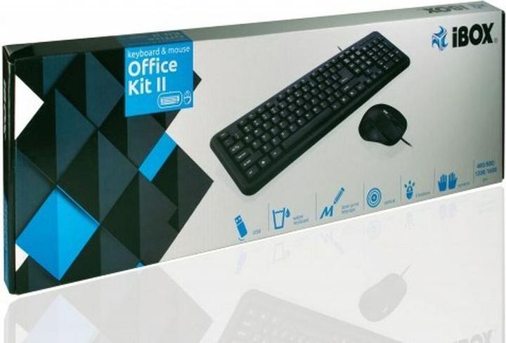 Image du produit iBox OFFICE KIT II Clavier USB QWERTY anglais (ING. Int., Filaire)