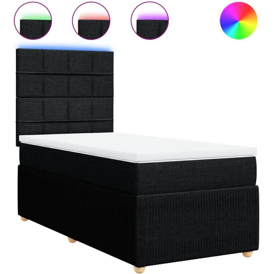 Thumbnail - VidaXL, Bett, Bo x springbett mit Matratze 80 x 200 cm Stoff (80 x 200 cm)