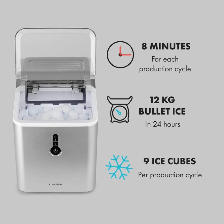 Actual product image Klarstein Chillout Ice Cube Maker, Silver
