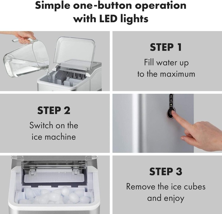 Actual product image Klarstein Chillout Ice Cube Maker, Silver