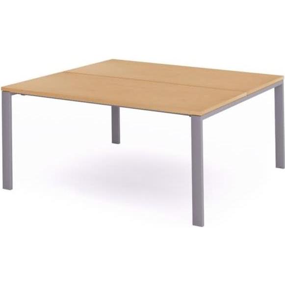 Rocada, Schreibtisch, Mehrfacharbeitstisch Total BxTxH 160x163x73cm Gestell grau Platte Melamin buche