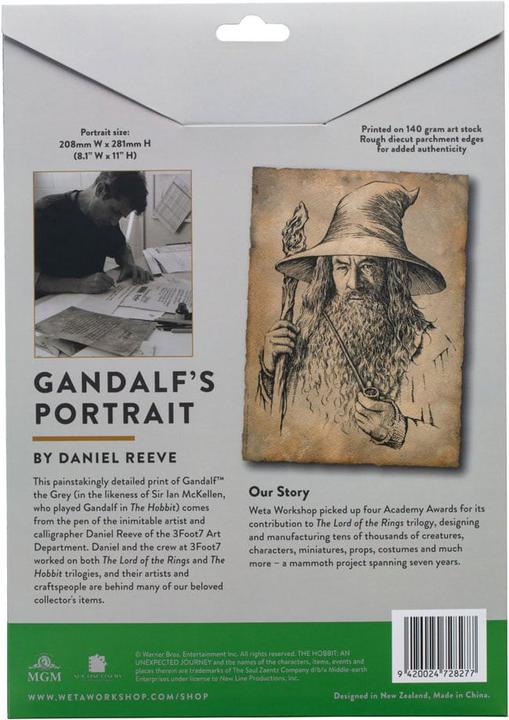 Actual product image Weta Workshop The Lord of the Rings - Portrait of Gandalf The Grey Statue Art Print (21 x 28 cm)