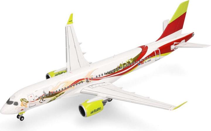 Actual product image Herpa Airbus A220-300 AirBaltic 50th A220 1:200