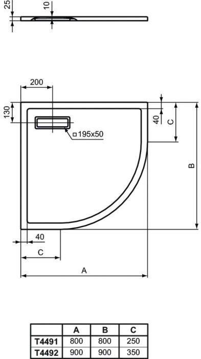 Immagine prodotto Ideal Standard Piatto doccia Ultra Flat New 800 x 800 x 25 mm bianco alpino lucido T449101
