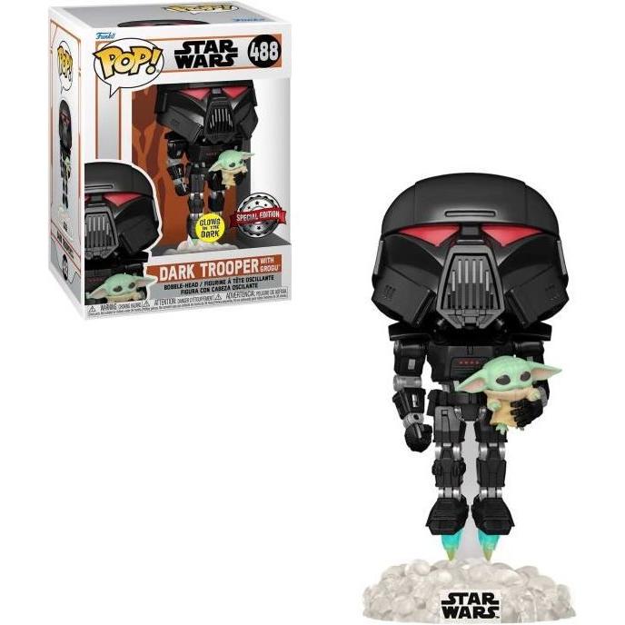 Funko Pop! SW Mandalorian : Dark Trooper GITD (488) EXM