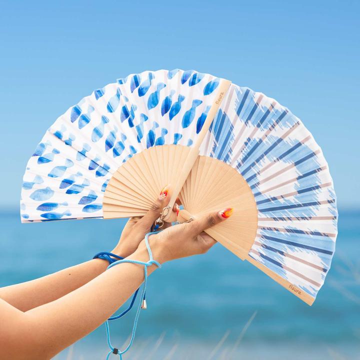 Produktbild Fisura Handfächer BLUE PRINTS