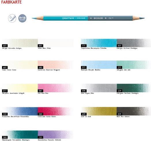 Image du produit Caran d'Ache Farbstift Bicolor Alpine Frost (9 x)