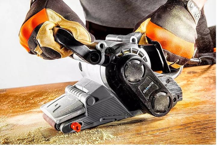 Actual product image Graphite 800W belt sander, 75 x 457 mm endless belts (Belt sanders, 800 W)