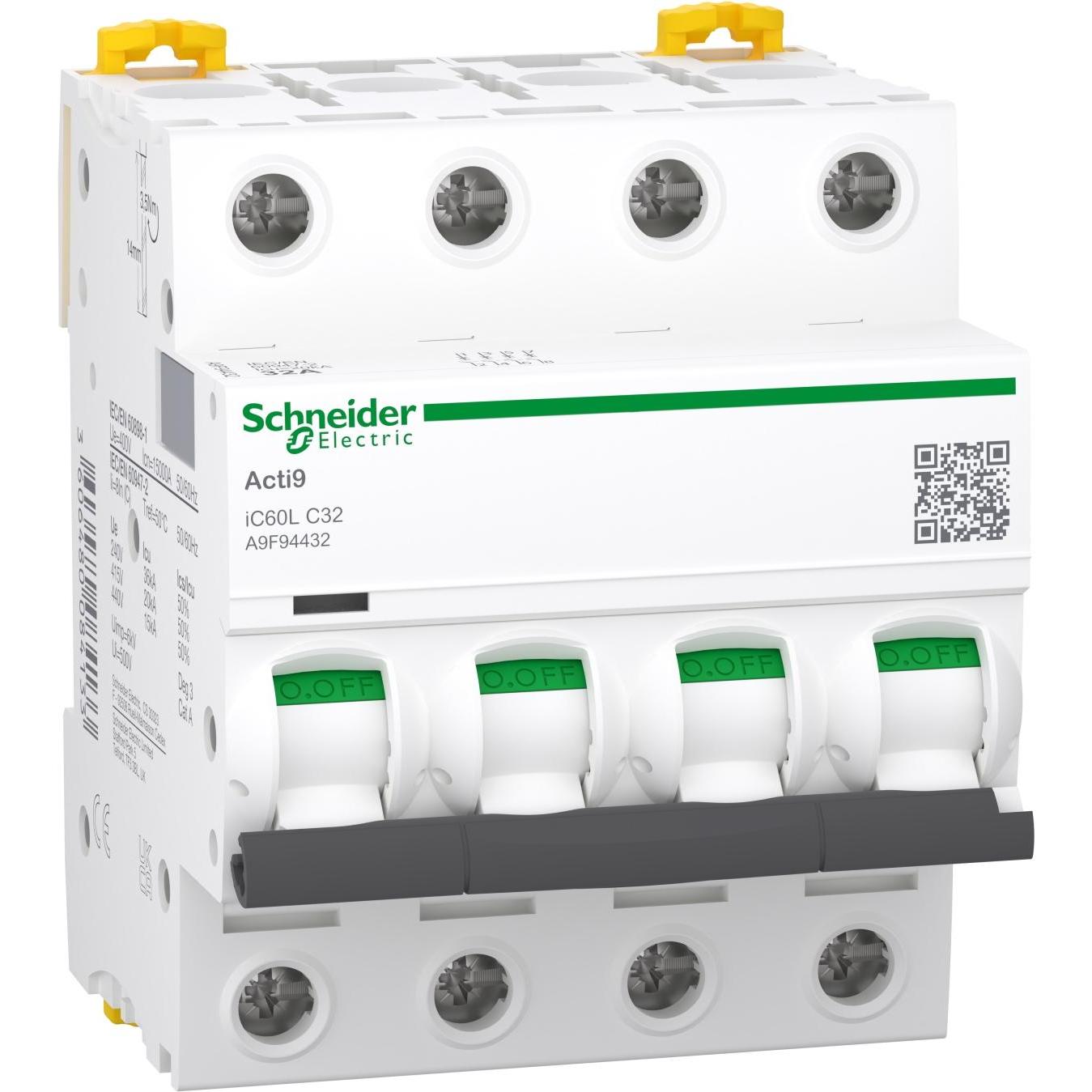 Thumbnail - Schneider Electric, Schutzschalter, Schutzschalter Acti9 iC60L 4P 32A Typ C