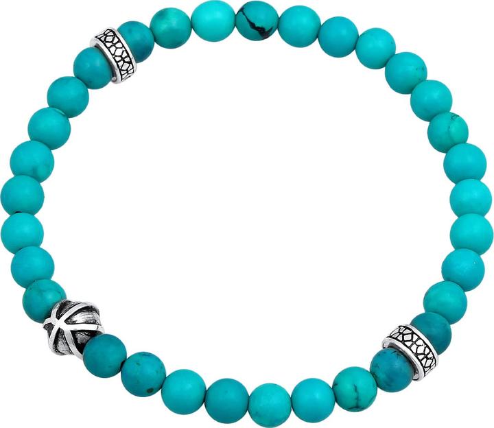 Produktbild Kuzzoi Armband Herren Perlenarmband Howlith Türkis 925er Silber (23 cm, Plastik, Howlith, 925er Sterling Silber)