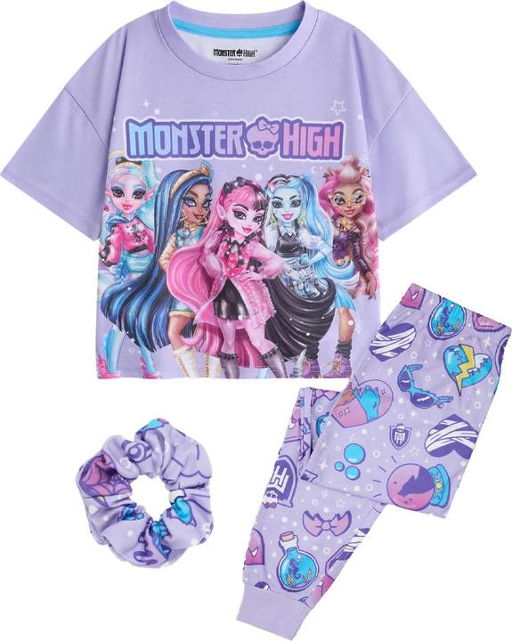 Monster High Schlafanzug mit langer Hose Mädchen kurzärmlig (3erPack)
