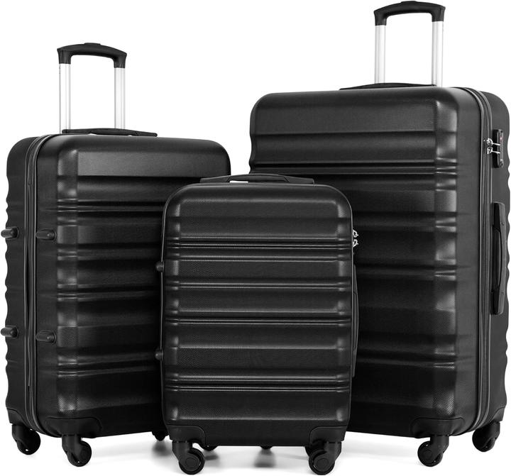 Coolife Hartschalen-Koffer-Set mit TSA-Schloss und Rollen