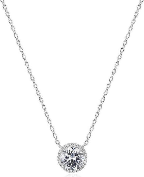Productafbeelding Beneto Zilveren halsketting met fonkelende hanger AGS777 / 48 (L) (Zilver)