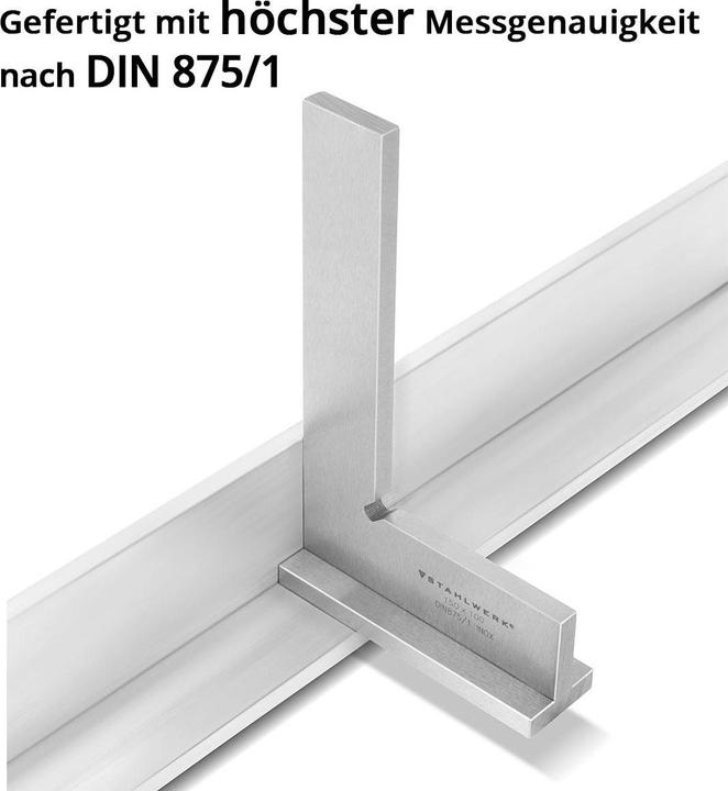Immagine prodotto Stahlwerk Staffa di arresto 90° 150 x 100 mm DIN 875/1 in acciaio inox