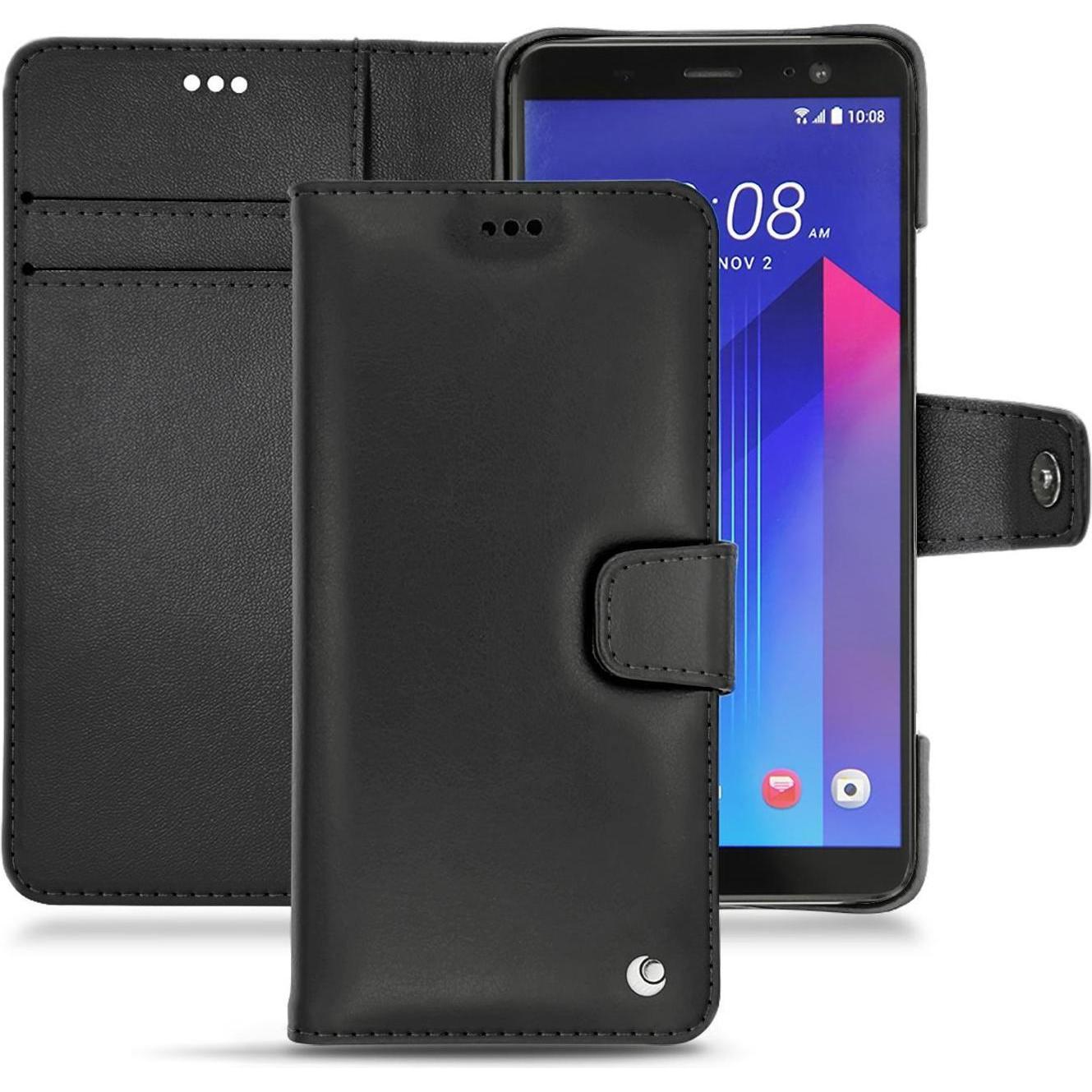 Noreve Lederschutzhülle (HTC U11+), Smartphone Hülle, Schwarz