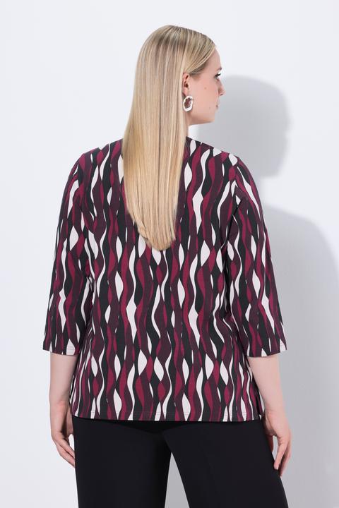 Actual product image Ulla Popken Shirt, Wellen, Classic, V-Ausschnitt, 3/4-Arm (62)