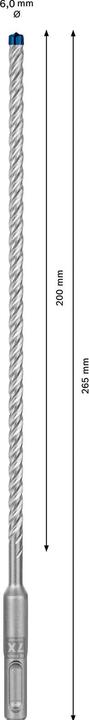 Immagine prodotto Bosch Professional Zubehör Punta per martello EXPERT SDS plus-7X, 6 x 200 x 265 mm (6 millimetri)