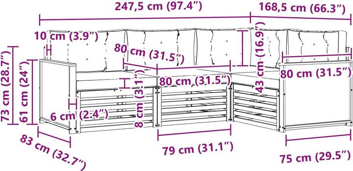 Produktbild vidaXL Outdoor-Sofa