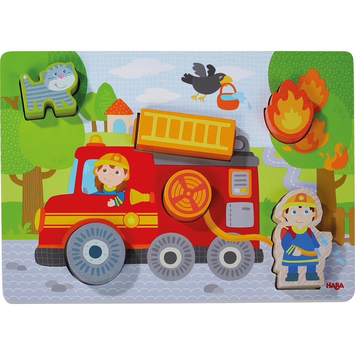 Haba Holzpuzzle Feuerwehrauto (MQ2) ** (6 Teile)