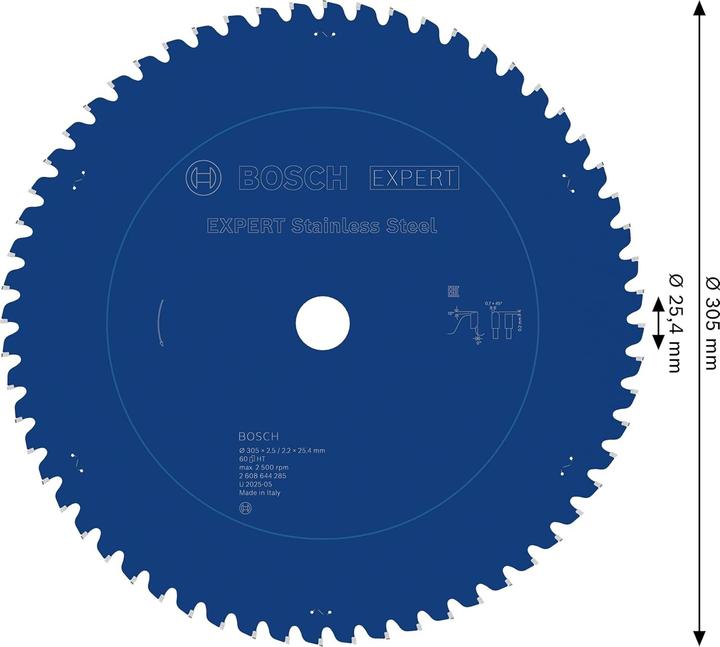 Produktbild Bosch Professional Zubehör Kreissägeblatt Expert for Stainless Steel, 305 x 25,4 x 2,5 x 60