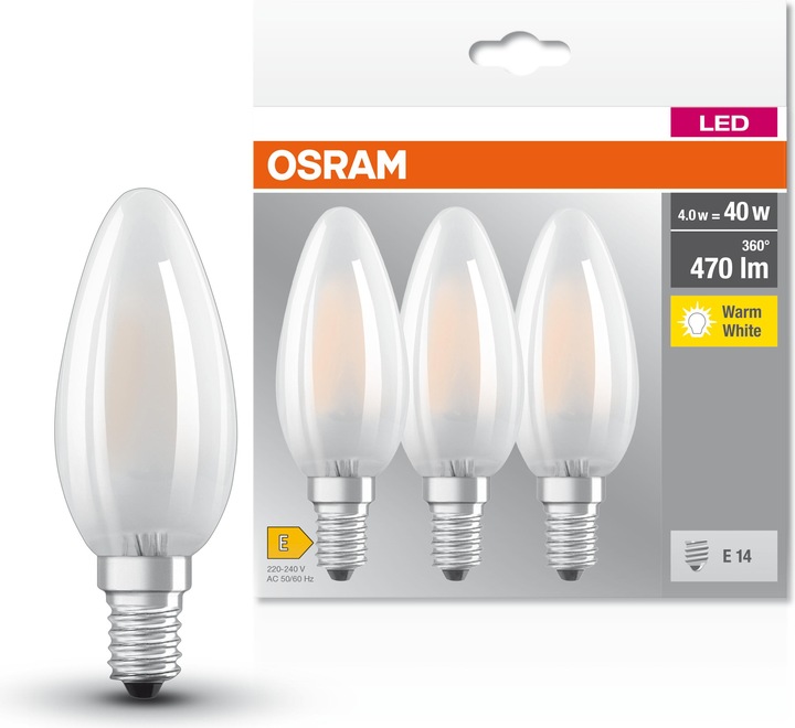 Produktbild Osram Led Base Classic B (E14, 4 W, 470 lm, 3 x, E)