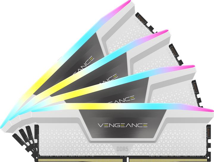 Produktbild Corsair VENGEANCE RGB DDR5 5200MT/s 16GB - WHITE (2 x 8GB, 5200 MHz, DDR5-RAM, DIMM)
