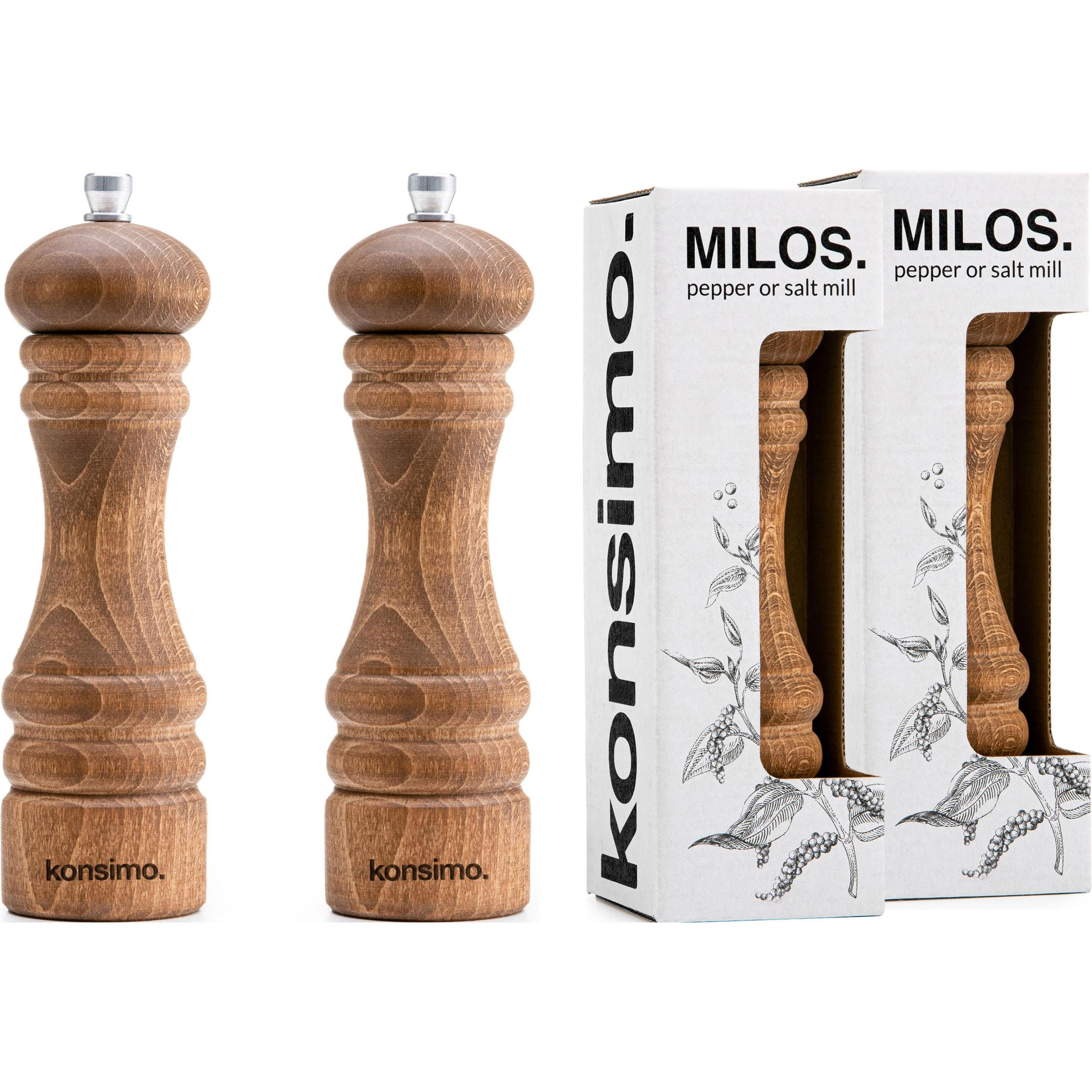 Konsimo Milos, Pfeffermühle + Salzmühle, Braun