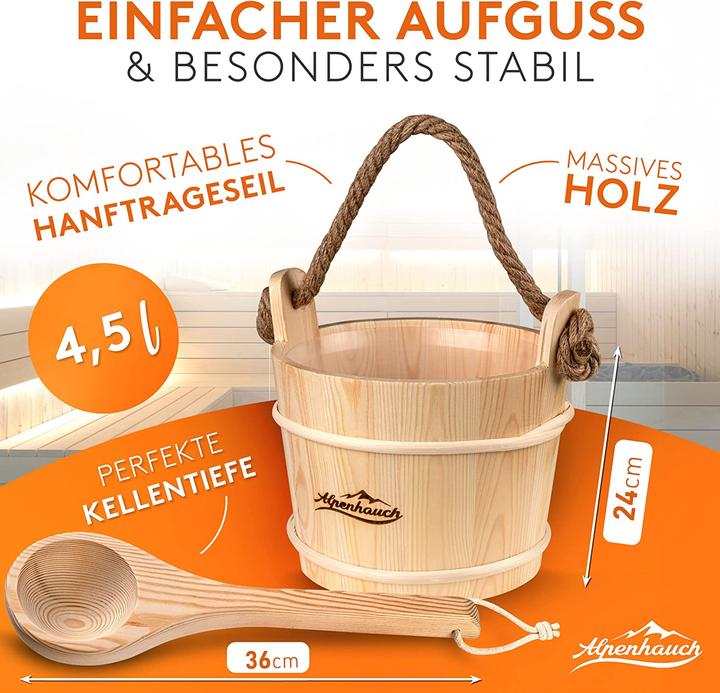 Immagine prodotto Alpenhauch Secchio per sauna con cazzuola