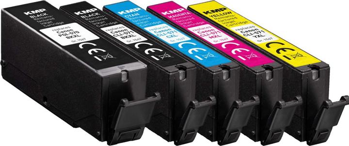Immagine prodotto KMP pigmentschwarz, schwarz, cyan, magenta, gelb Druckerpatronen kompatibel zu Canon PGI-570XL PGBK (M, C, Y, FC)