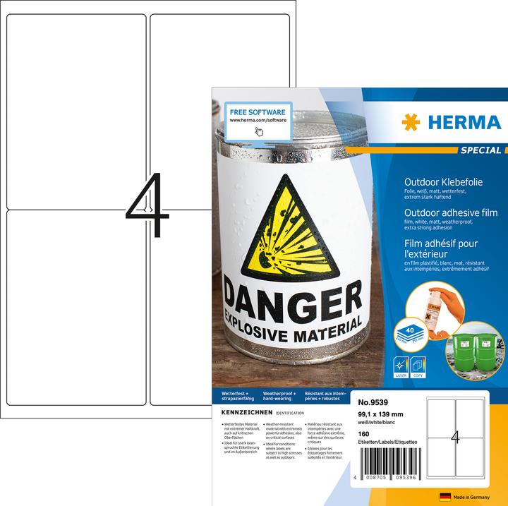 Productafbeelding HERMA Weerbestendige etiketten A4