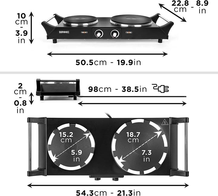 Produktbild Duronic elektrische Doppelkochplatte HP2 BK