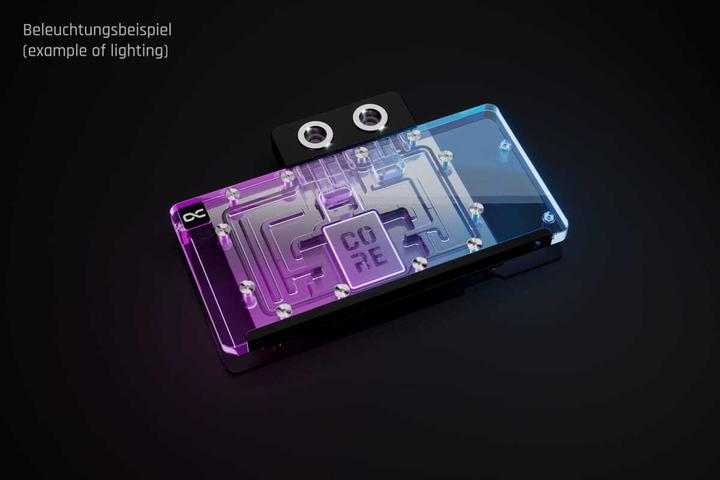 Actual product image Alphacool WAK Core RX 9070 XT Steel Legend mit Backplate