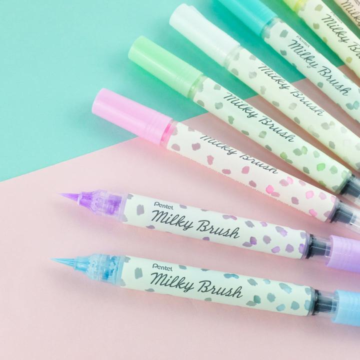 Actual product image Pentel Brush Pen Milky Brush Blue (Blue/turquoise, 1 x)