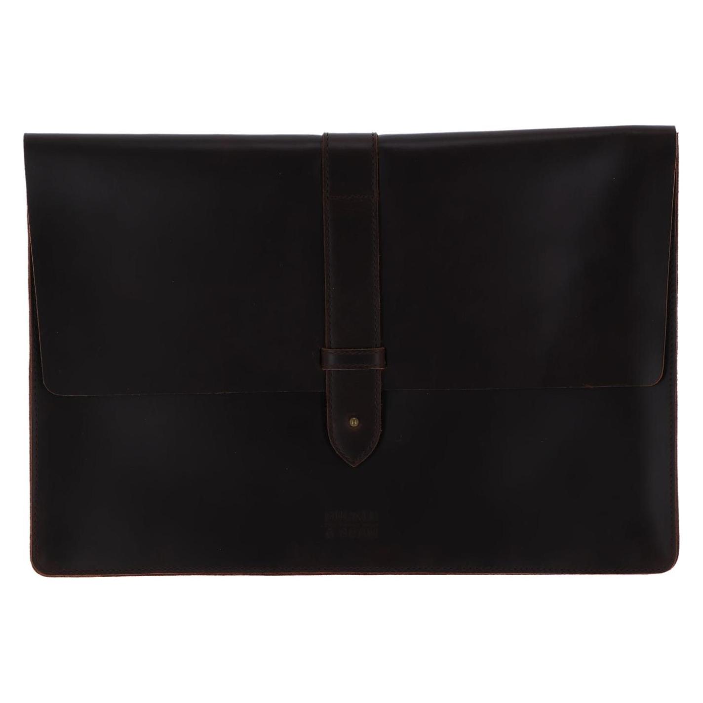 Buckle & Seam Leder Laptop Sleeve Aspen Braun, Notebooktasche, Braun