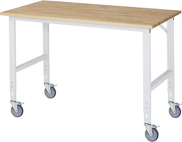 Actual product image RAU Mobile work table, frame 60 x 30 mm, worktop WxD 1500 x 800 mm, beech worktop (80 cm, 150 cm)