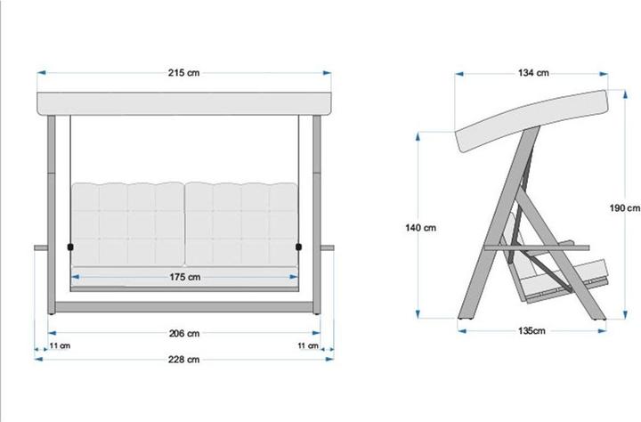 Produktbild Homitis Lyon Garden Triple Swing Chair