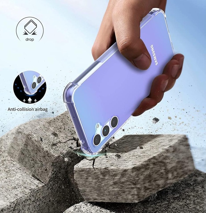 Produktbild Screenguard Samsung Galaxy A34 5G Hülle Crystal Soft Airbag Bumper (Samsung Galaxy A34 5G)