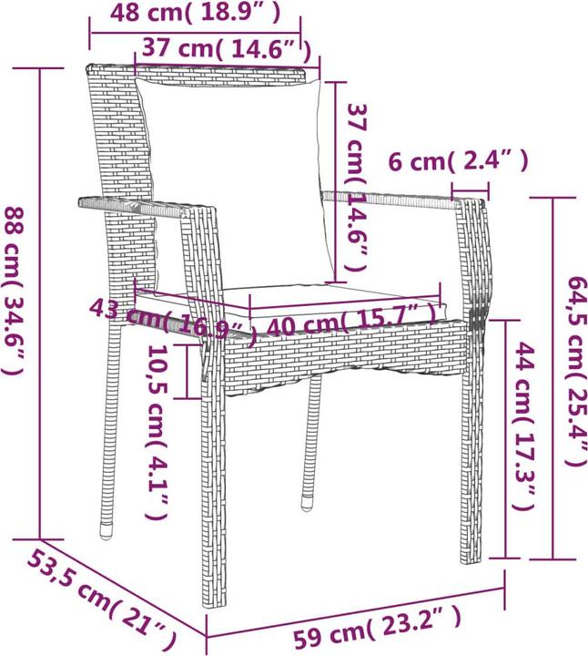 Produktbild vidaXL Garten Essgruppe (150 x 90 x 75 cm)