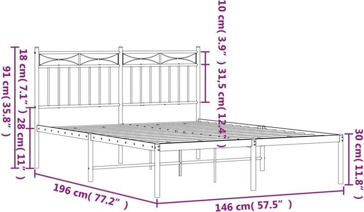 Image du produit vidaXL Bettgestell (140 x 190 cm)