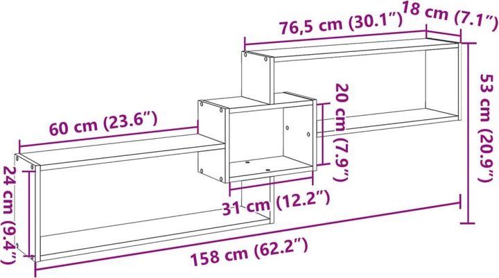 Immagine prodotto VidaXL Armadio a muro (158 x 18 x 53 cm)