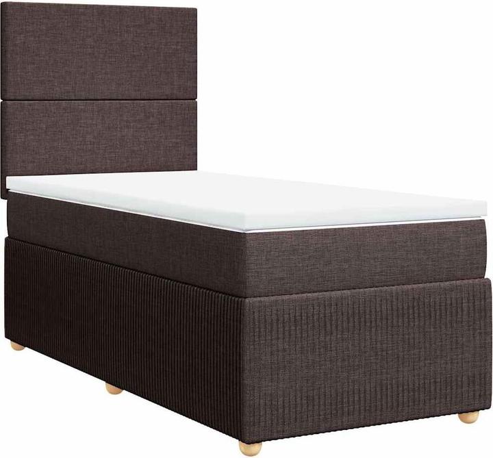 Produktbild VidaXL Boxspringbett Polsterbett Bett mit Matratze Dunkelbraun 80x200cm Stoff (80 x 200 cm)